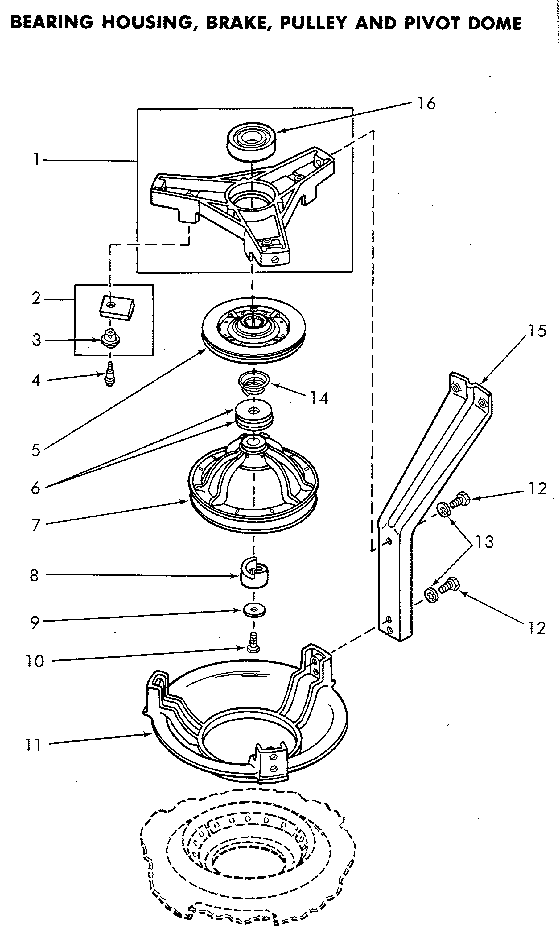 Bearing Housing And Brake Diagram and Parts List for NA4821W33731  Speed Queen Washer