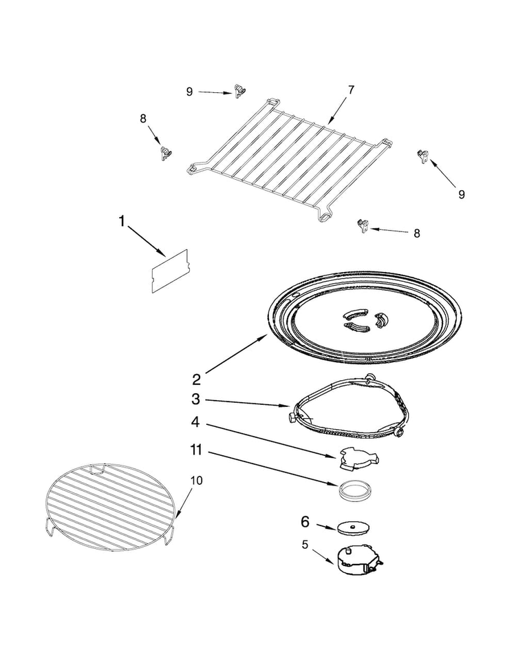 Turntable Parts Diagram and Parts List for MMV6190DH1  Maytag Microwave