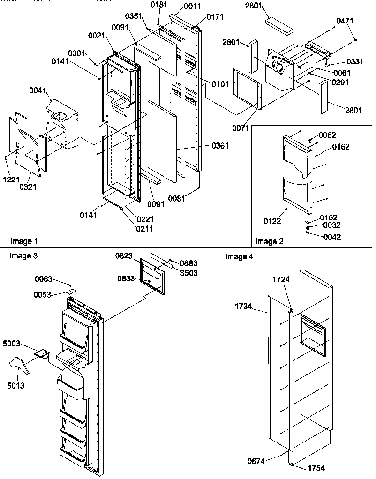 Freezer Door Diagram and Parts List for SRDE327S3E-P1307106WE  Amana Refrigerator