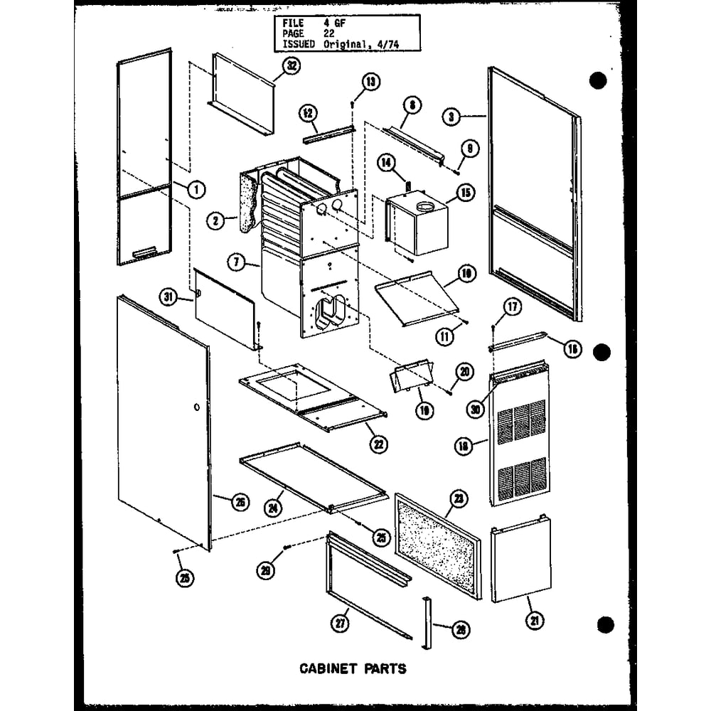 Cabinet Parts 3 Diagram and Parts List for GH-105E-3 P96324-9F Amana Furnace