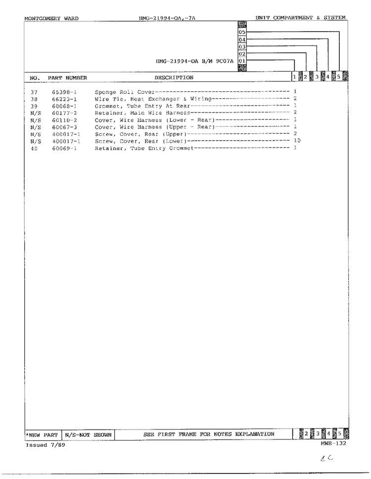 Unit Compartment And System Page 3 Diagram and Parts List for 21994-OA  Admiral Refrigerator
