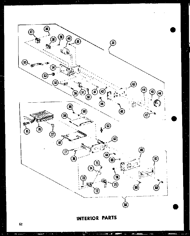Interior Parts Diagram and Parts List for RC-10PB P71304-2M Amana Microwave