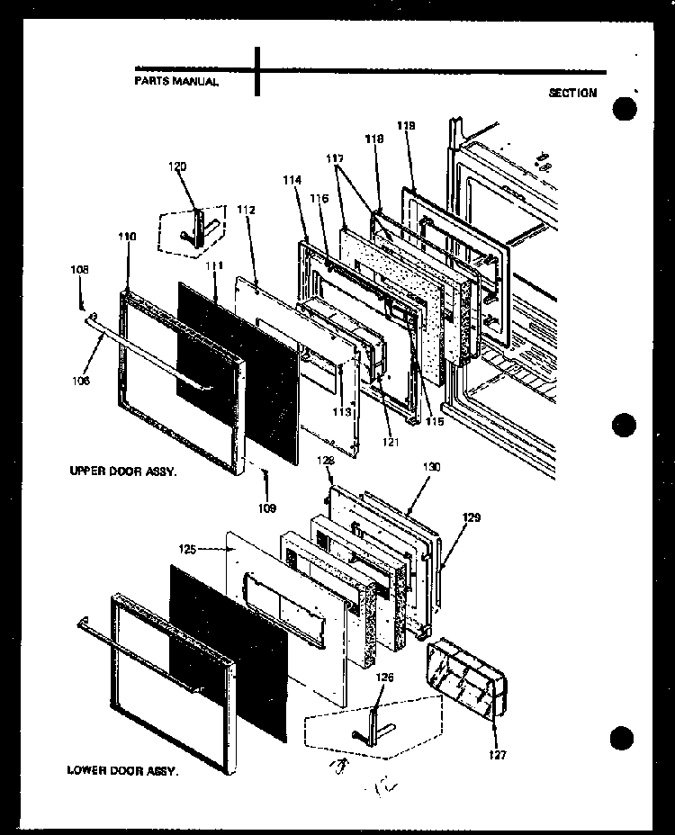 Doors Diagram and Parts List for AO-24AT-P85010-1S  Amana Wall Oven