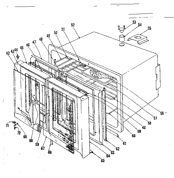 Oven Section Diagram and Parts List for 1019036400  Kenmore Range