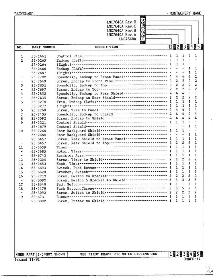 Backguard Page 2 Diagram and Parts List for 7640A REV D Norge Dryer