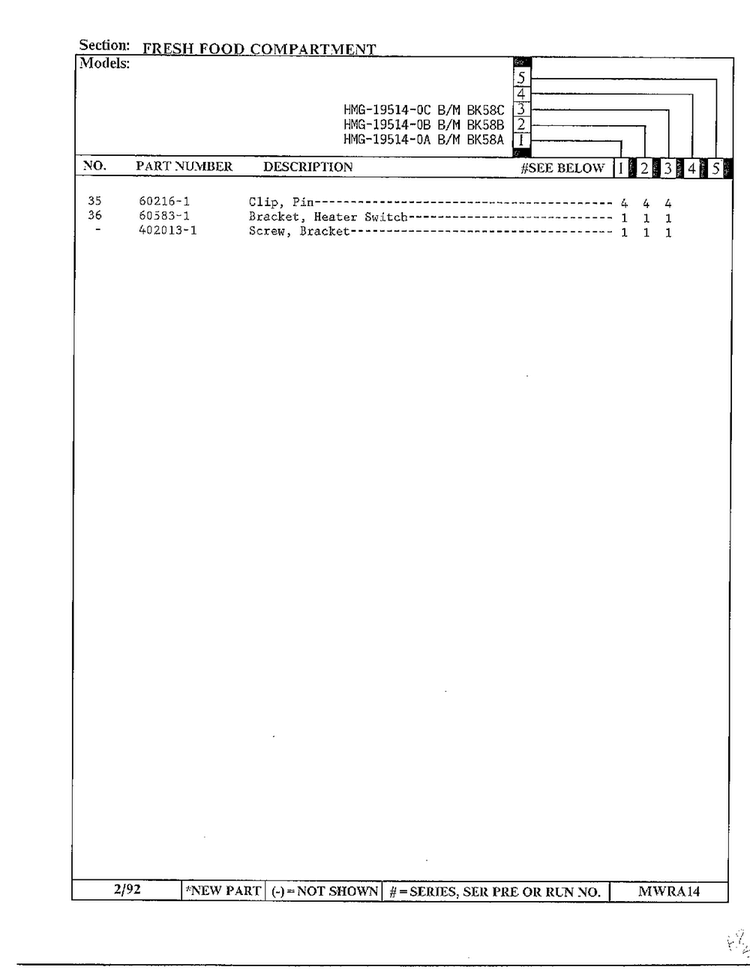 Fresh Food Compartment Page 3 Diagram and Parts List for 19514-0A  Admiral Refrigerator