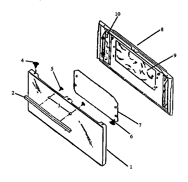 Oven Door Assembly Diagram and Parts List for RBK22AA093M-P1142910NW  Caloric Range