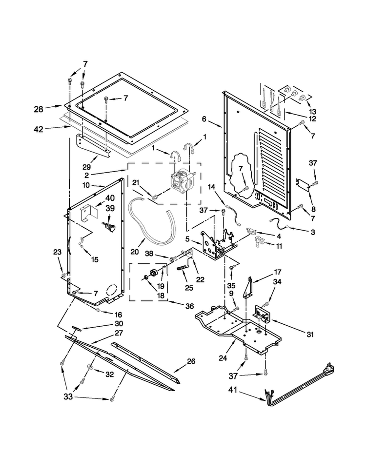 Dryer Cabinet And Motor Parts Diagram and Parts List for MGT3800XW2  Maytag Washer Dryer Combo