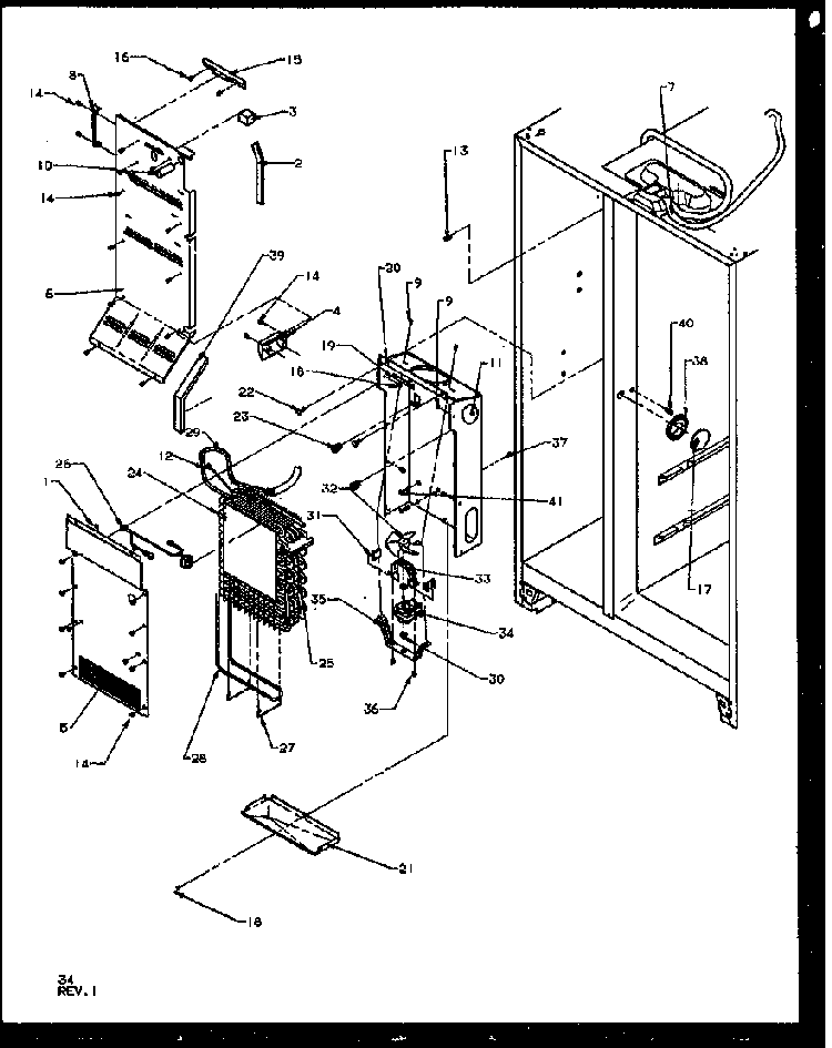 Evaporator And Air Handling Diagram and Parts List for SZD27NL-P1162410WL  Amana Refrigerator