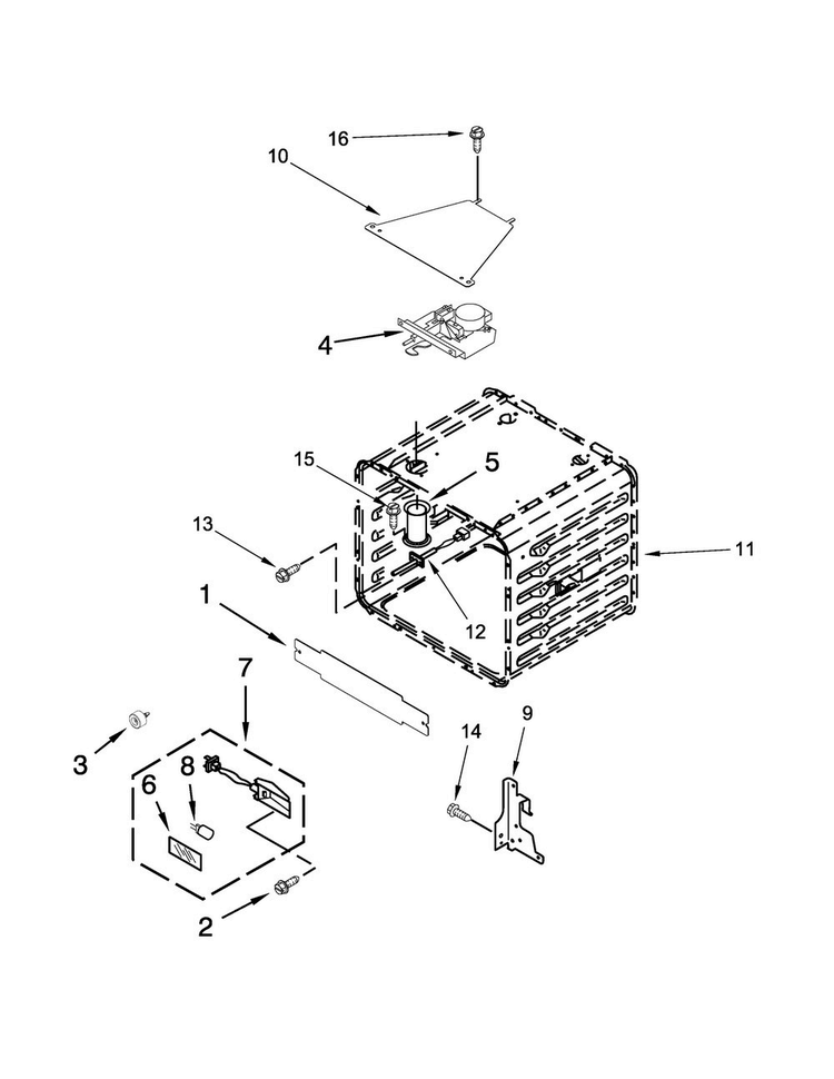 18" Oven Parts Diagram and Parts List for JDRP548WP02  Jenn-Air Range