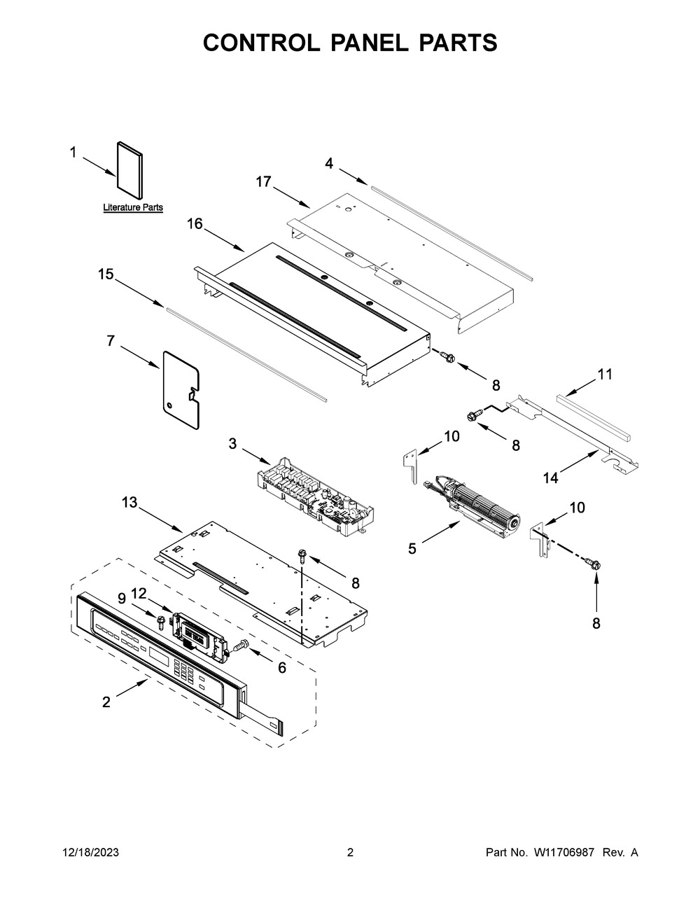 Control Panel Parts Diagram and Parts List for MOES6030LZ01  Maytag Wall Oven