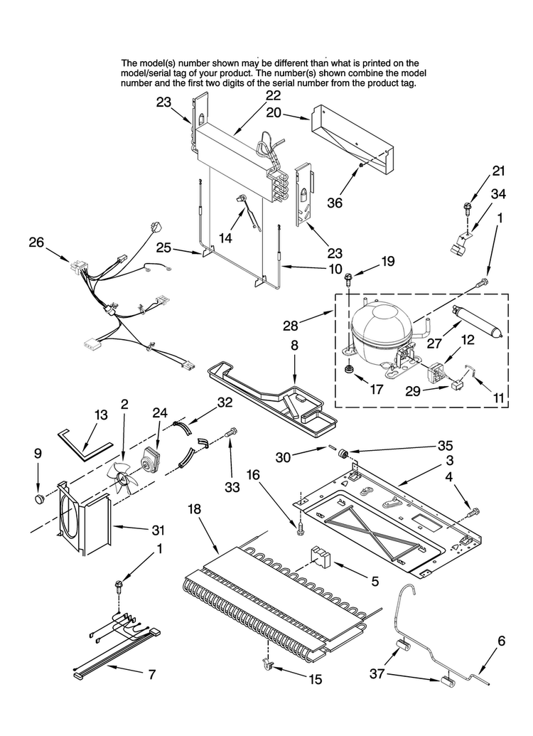 Unit Parts Diagram and Parts List for ABB2222FED10  Amana Refrigerator