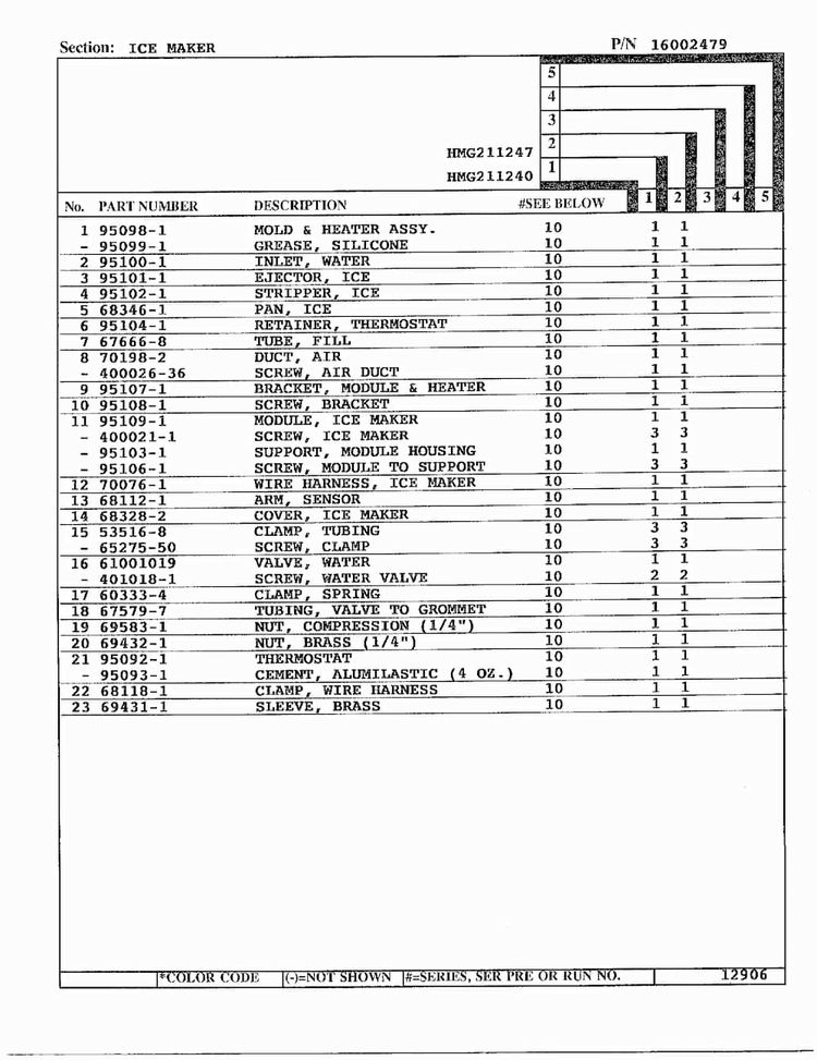 Ice Maker Page 2 Diagram and Parts List for 211240  Admiral Refrigerator