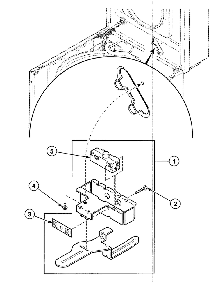 Lid Switch Diagram and Parts List for SWT021LA  Speed Queen Washer