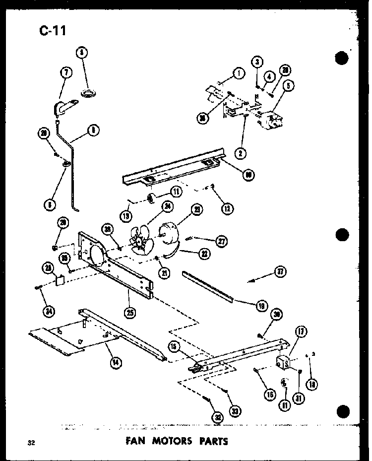 Fan Motors Parts Diagram and Parts List for TC18D-L-P74660-5WL  Amana Refrigerator