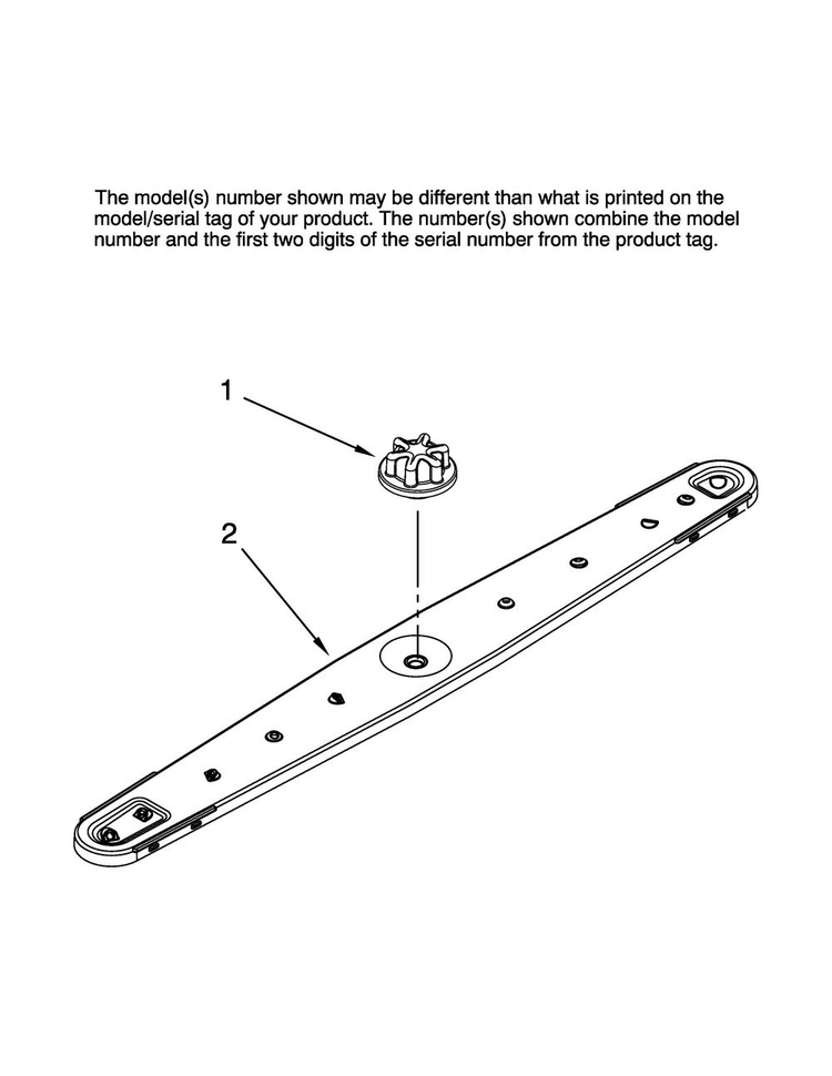 Lower Washarm Parts Diagram and Parts List for MDBM601AWB3  Maytag Dishwasher