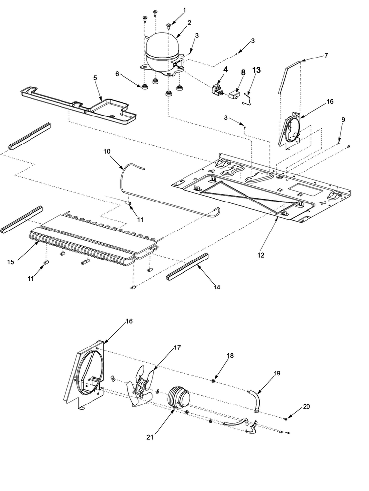 Compressor Diagram and Parts List for ARS9269BS-PARS9269BS1  Amana Refrigerator