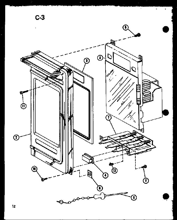 Control Panel Diagram and Parts List for RR-1010 P75414-2M Amana Microwave