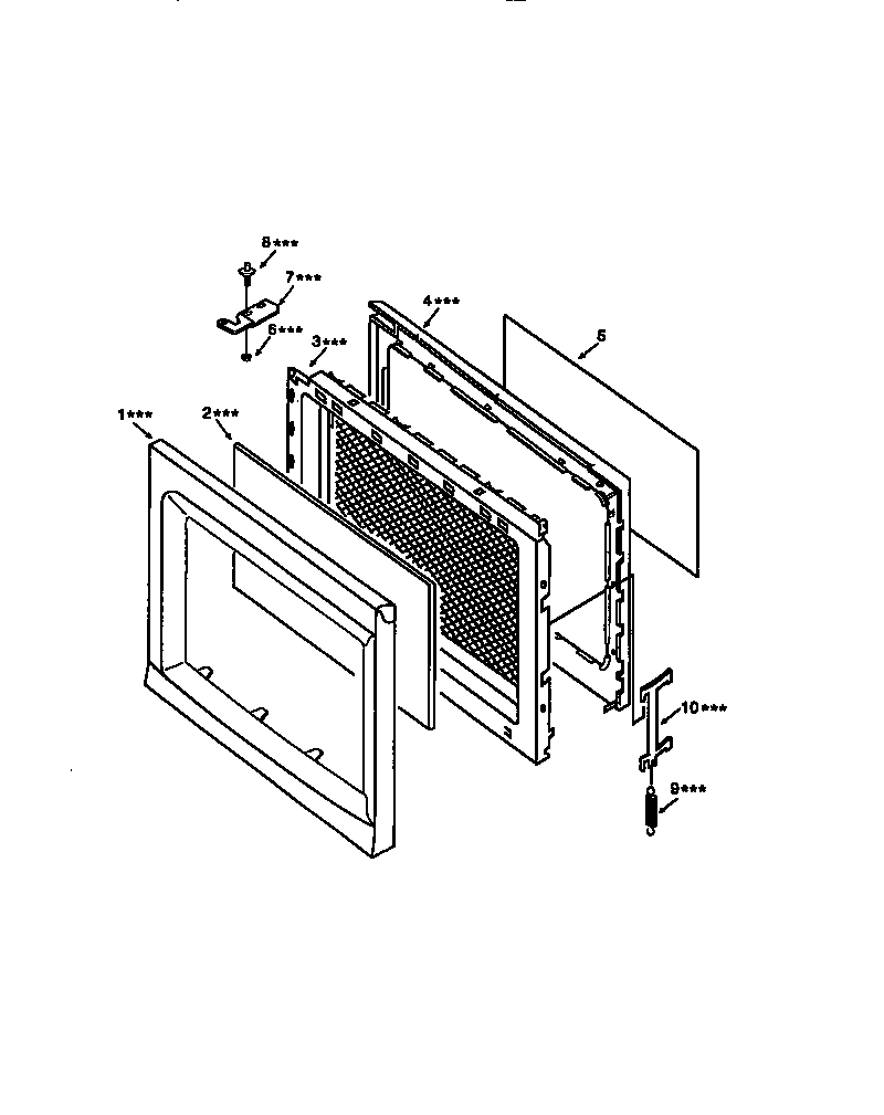 Door Diagram and Parts List for 56569330790  Kenmore Microwave