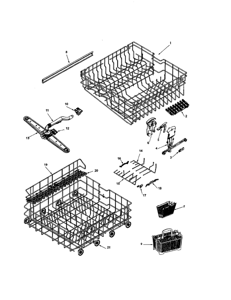 Track & Rack Diagram and Parts List for MDB8551AWS  Maytag Dishwasher