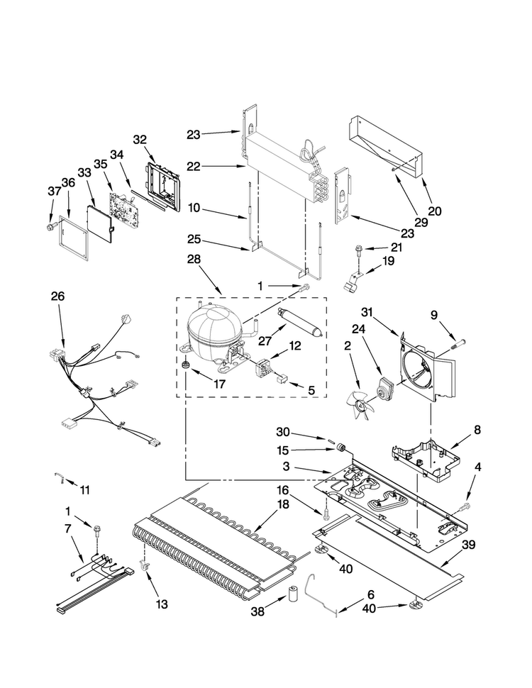 Unit Parts Diagram and Parts List for AFI2538AES6  Amana Refrigerator