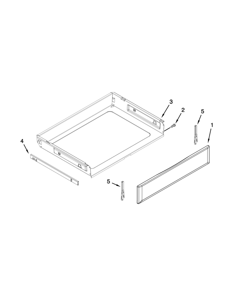 Drawer Parts Diagram and Parts List for MER8650ES0  Maytag Range