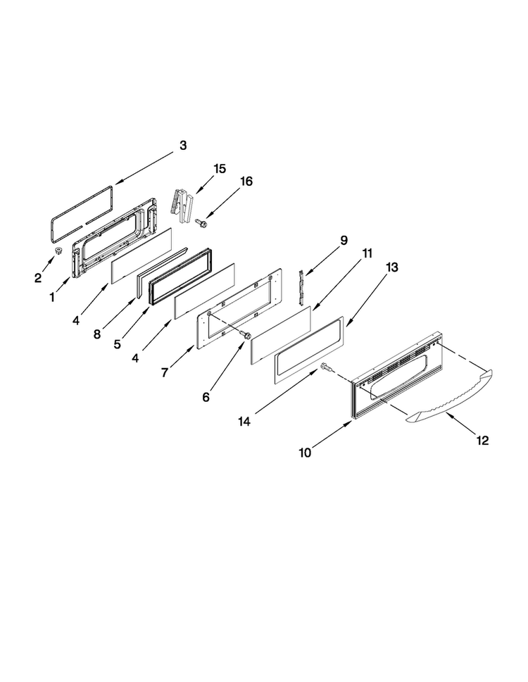 Upper Door Parts Diagram and Parts List for MER6755ACS26  Maytag Range