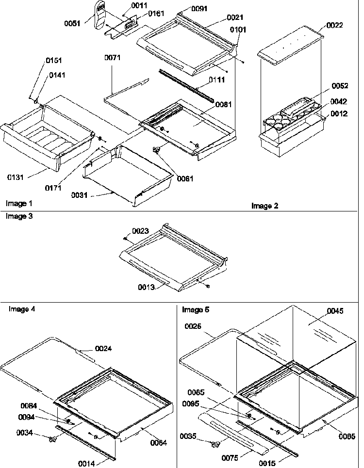 Deli, Shelves, Crisper Assemblies And Accessories Diagram and Parts List for SBDE522VW-P1320305WW  Amana Refrigerator