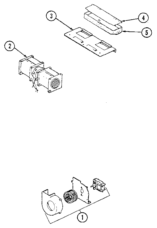 Blower Motor Diagram and Parts List for M436W  Jenn-Air Microwave