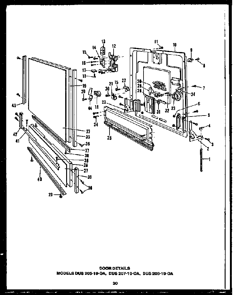 Section 21 Diagram and Parts List for DCS211-1L-OA  Caloric Dishwasher
