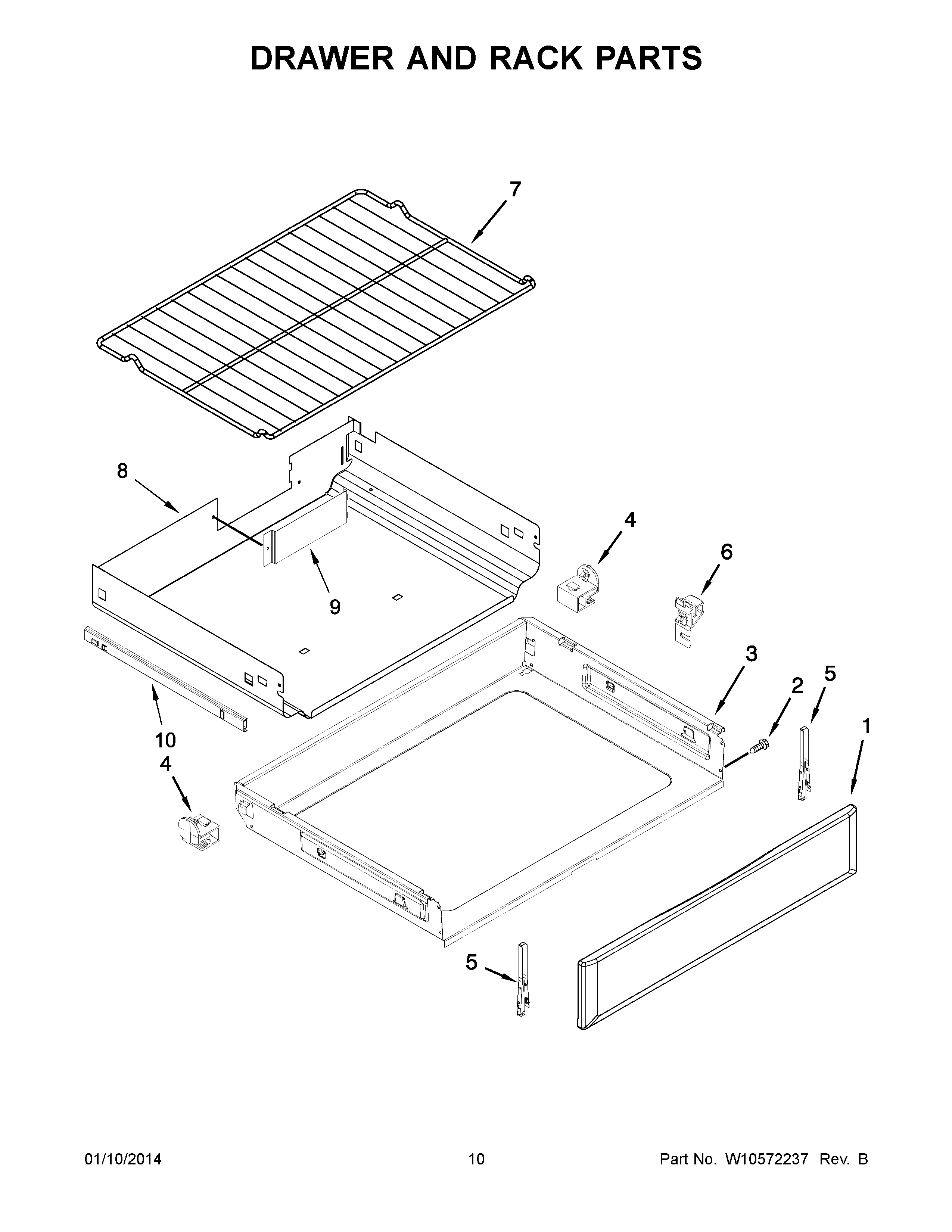 06 - DRAWER AND RACK PARTS Diagram and Parts List for YMER8880BS0  Maytag Range