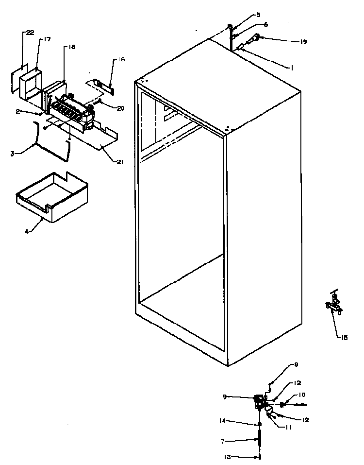 Ice Maker And Related Parts Diagram and Parts List for 85165-P1117113WE  Amana Refrigerator