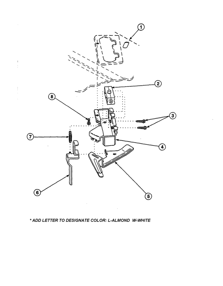 Out-of-balance Switch Diagram and Parts List for CW8203W2-PCW8203W2B  Crosley Washer