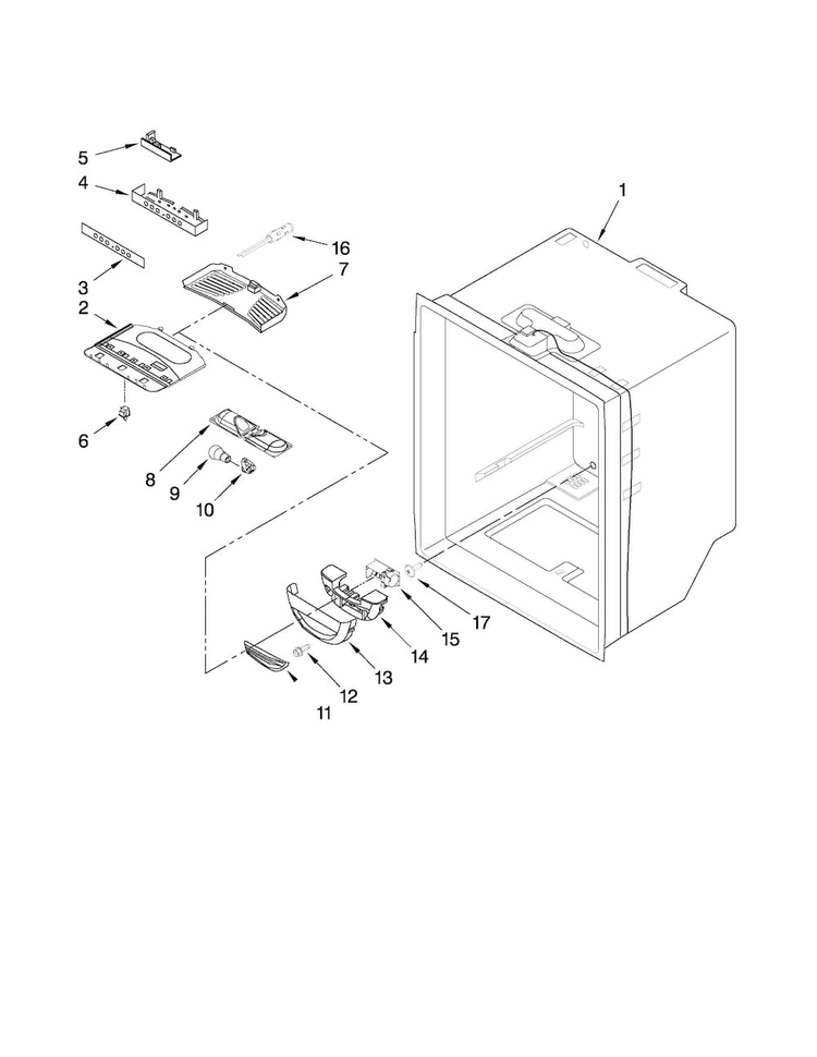 Refrigerator Liner Parts Diagram and Parts List for MBL2256KES4  Maytag Refrigerator
