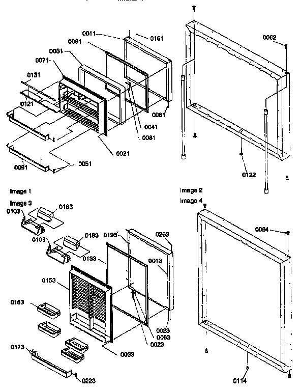 Door Assemblies Diagram and Parts List for 67272-P1311001WW  Amana Refrigerator