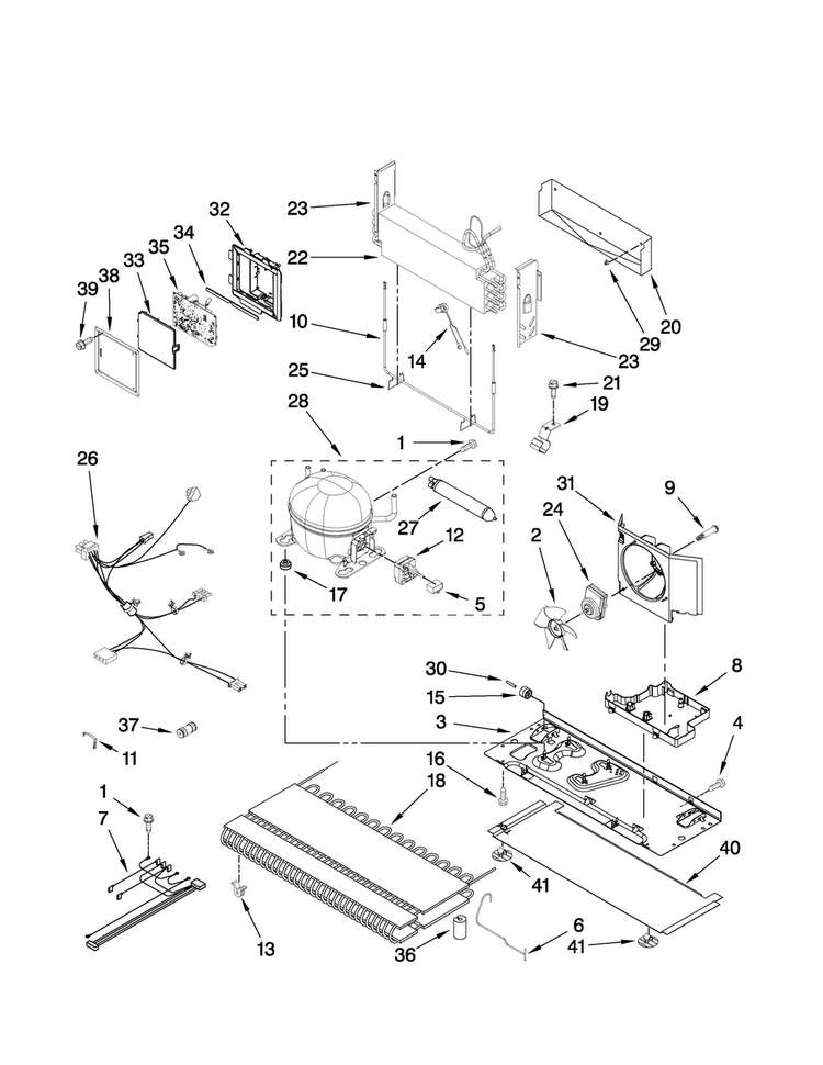 Unit Parts Diagram and Parts List for AFI2538AEB5  Amana Refrigerator