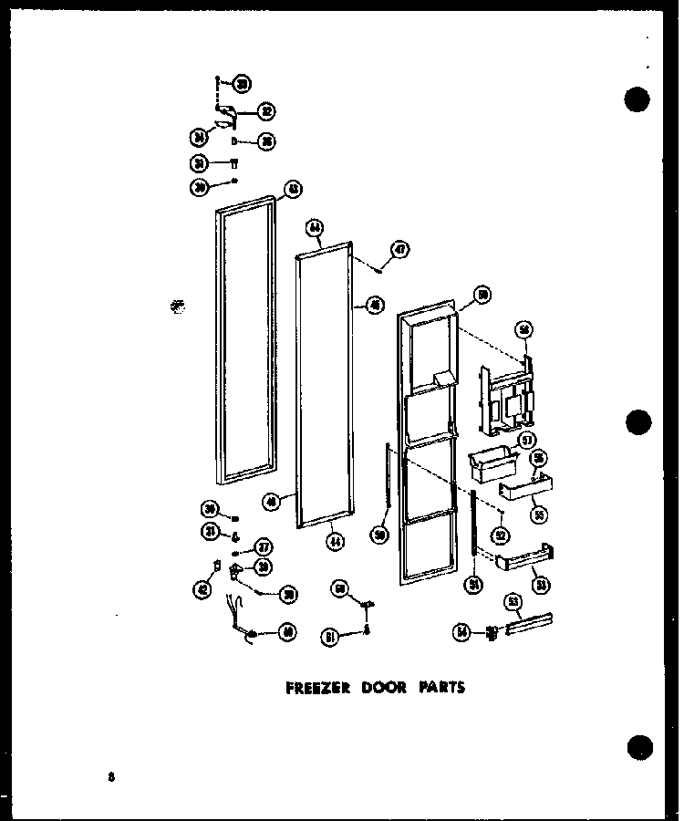 Freezer Door Parts Diagram and Parts List for SD19A-C-P60350-7WC  Amana Refrigerator