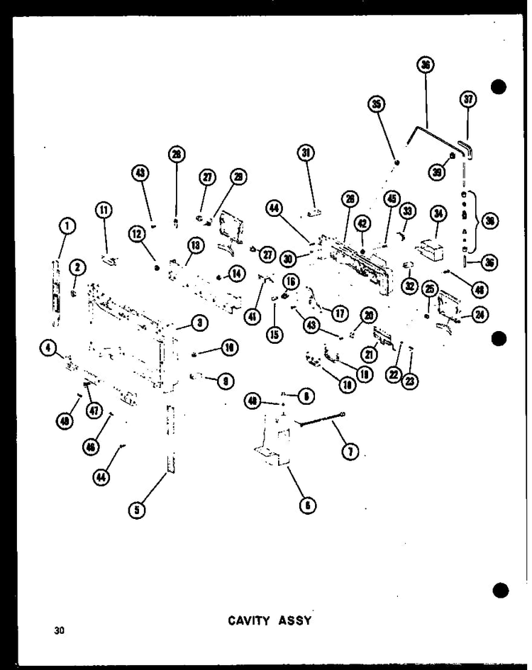 Wiring Harness/heater, Cavity Diagram and Parts List for SRI19B-C-P73320-48WC  Amana Refrigerator