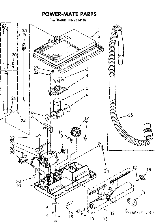 Powermate Parts Diagram and Parts List for 1162214182  Kenmore Filters & Accessories