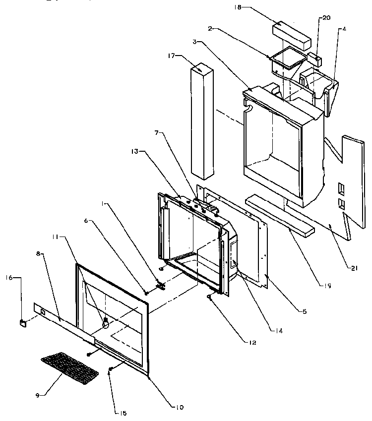 Ice And Water Cavity Diagram and Parts List for SPD25AW-P1162435WW  Amana Refrigerator