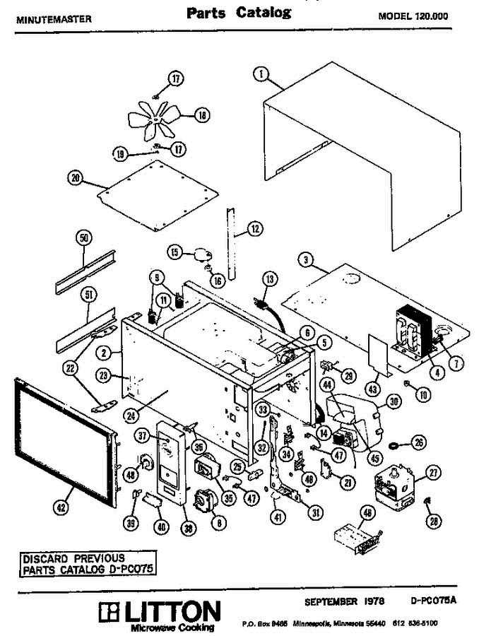 01 - Page 1 Diagram and Parts List for 120000  Litton Microwave