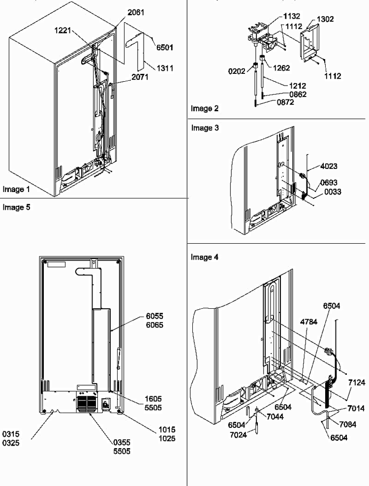 Cabinet Back Diagram and Parts List for SCD22TBL-P1303515WL  Amana Refrigerator