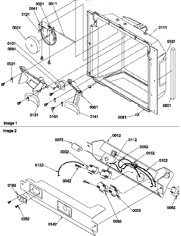 Ice & Water Cavity And Electronic Bracket Assy Diagram and Parts List for SCD22TBL-P1303511WL  Amana Refrigerator
