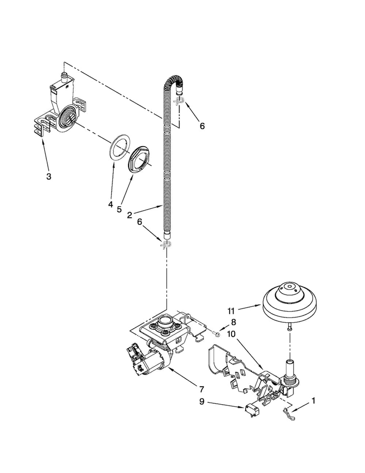 Fill, Drain And Overfill Parts Diagram and Parts List for MDC4809PAW0  Maytag Dishwasher