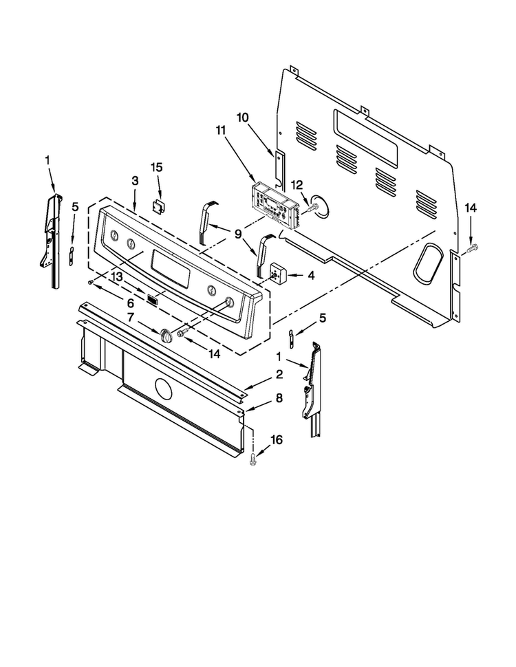 Control Panel Parts Diagram and Parts List for MER7662WS3  Maytag Range
