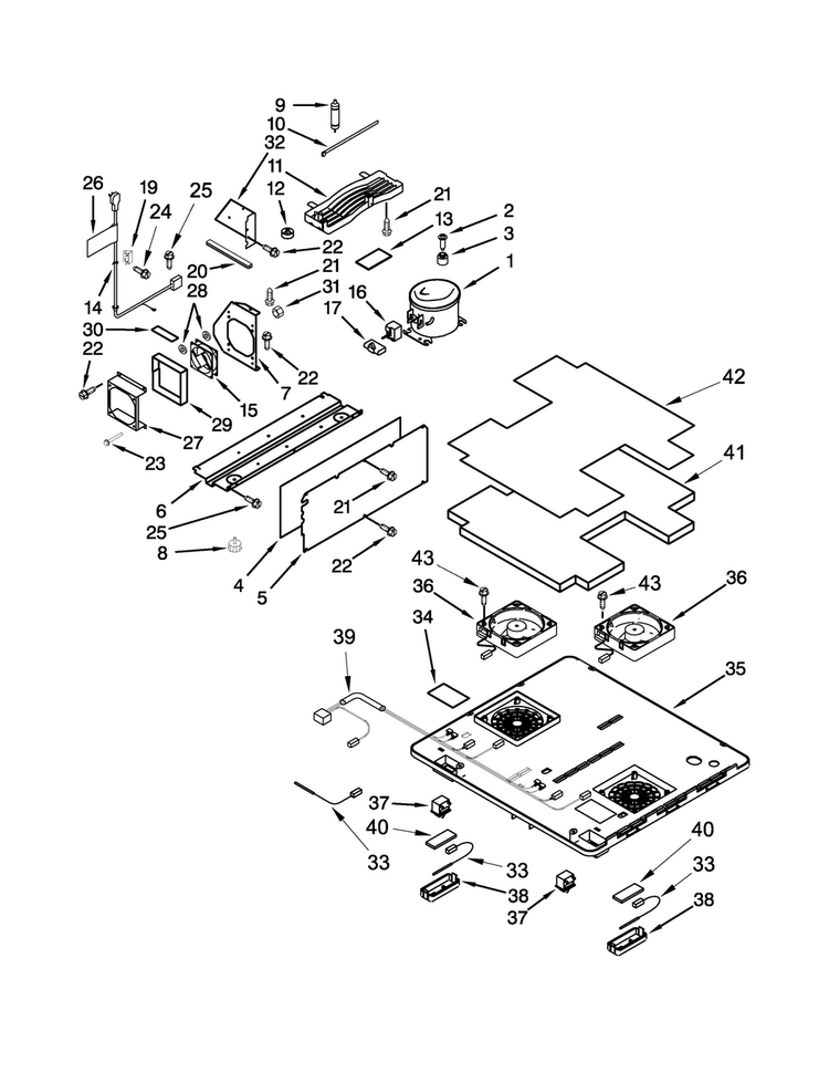 Unit Parts Diagram and Parts List for JUD24FRARS00  Jenn-Air Refrigerator