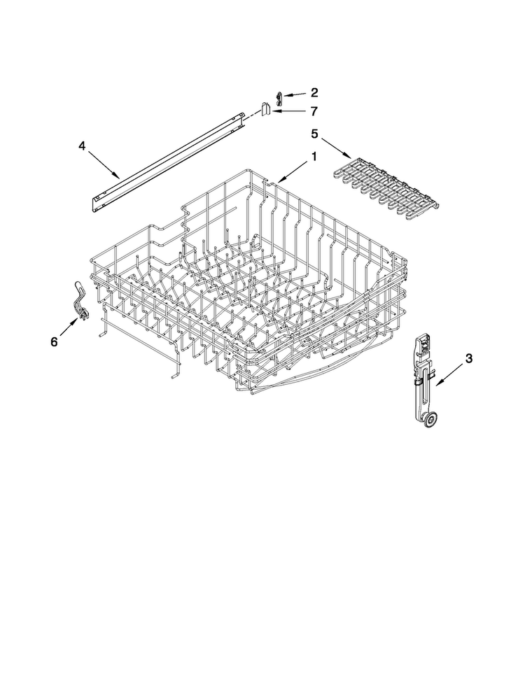 Upper Rack And Track Parts Diagram and Parts List for MDBH969AWB4  Maytag Dishwasher