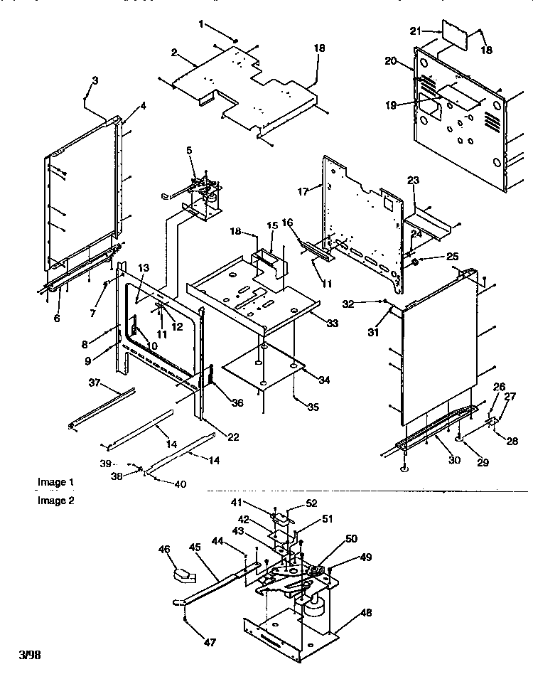 Cabinet Diagram and Parts List for ARG7301W-P1143324NW  Amana Range