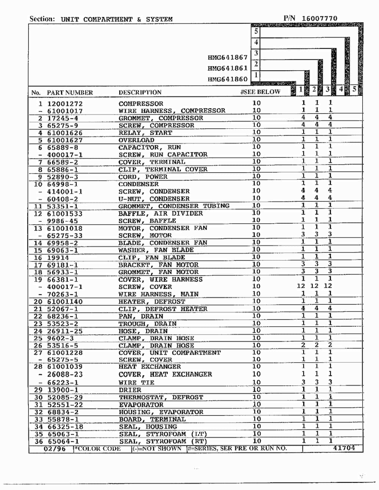 Unit Compartment And System Page 2 Diagram and Parts List for 641861  Admiral Refrigerator