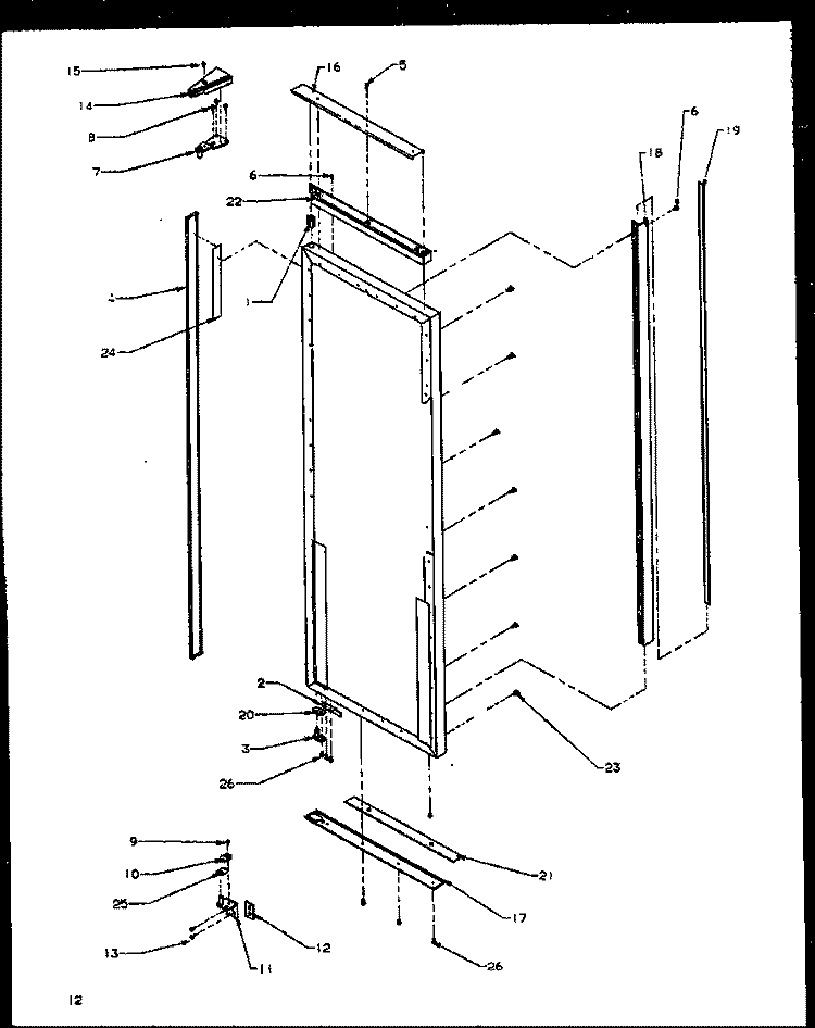 REF DOOR Diagram and Parts List for GRH2202B P1168103W E Amana Refrigerator